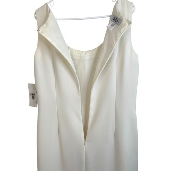 NWT Sz 12 2-Piece Patra Ivory Evening Dress Jacket Set Formal Wedding Mother - Picture 5 of 16